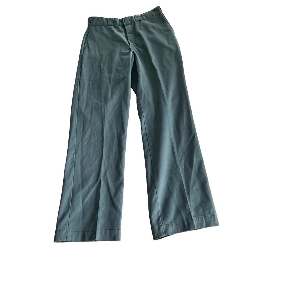 Vintage Dickies 874 Work Pants Mens 34x32 Green Made USA Workwear Skater